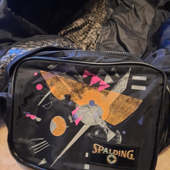 Vintage Spalding Duffel Bag Neon Retro - Picture 2 of 4